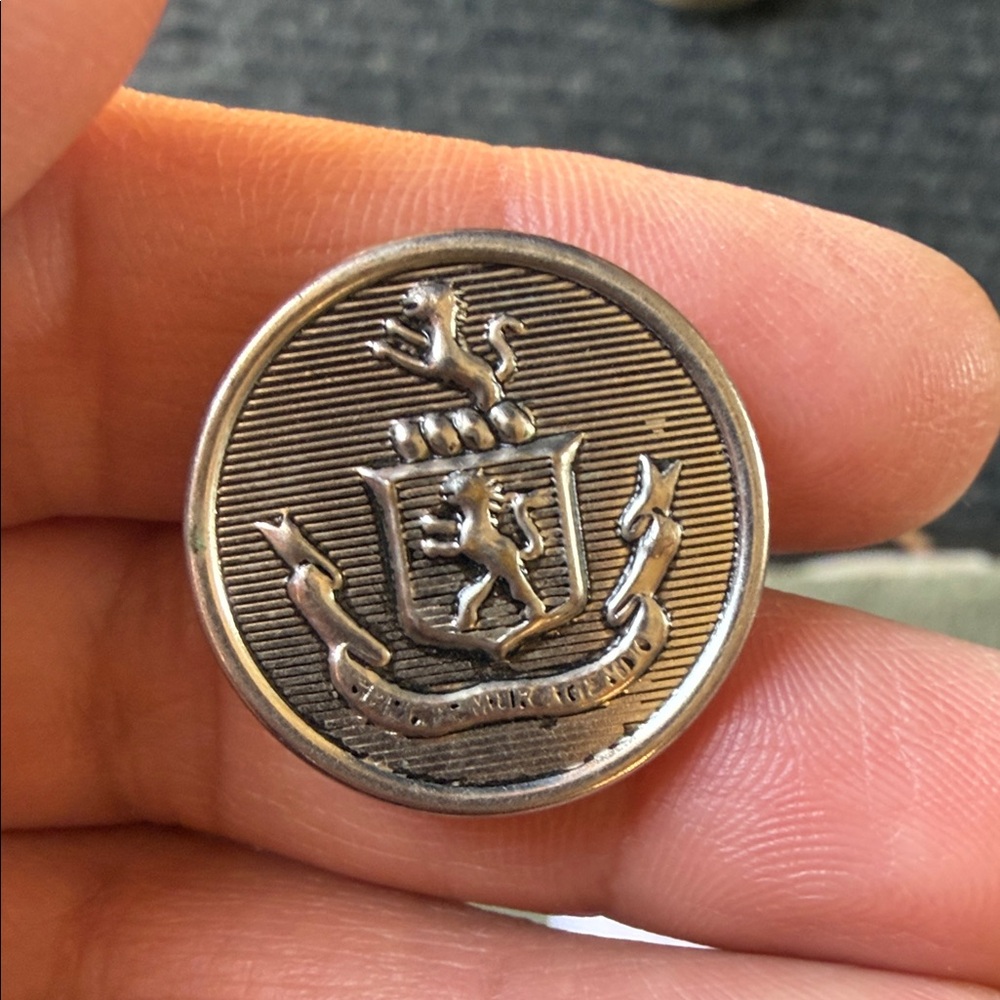 Silver Crest Button - image 1